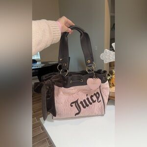 Juicy couture brown & pink quilted day dreamer NWOT